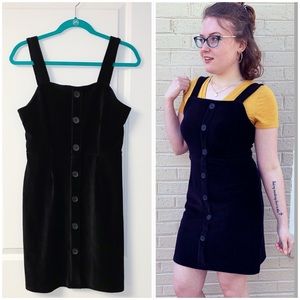 New Look NWT Velvet Corduroy Button Overall Dress